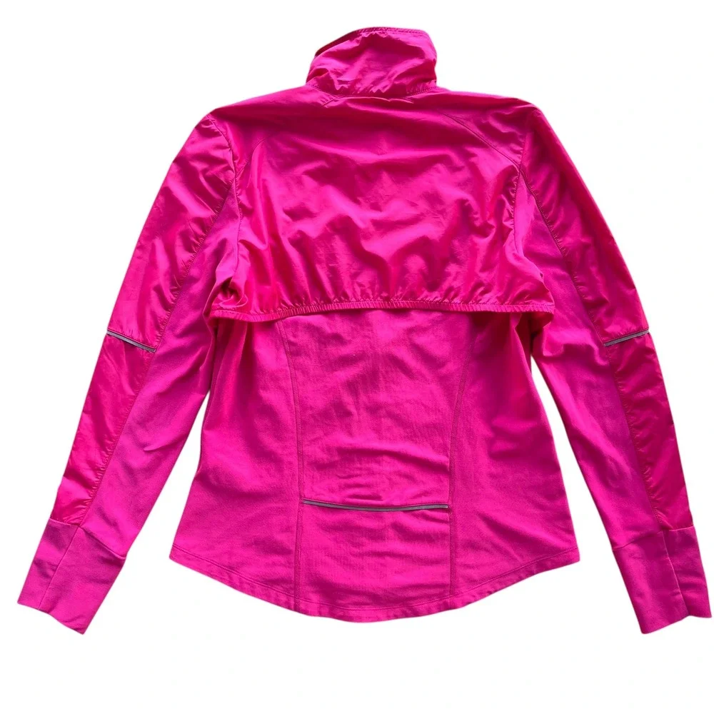 Nike FIT DRY Women's Lg Pink Running Jacket Lightweight Full Zip Athletic Vented